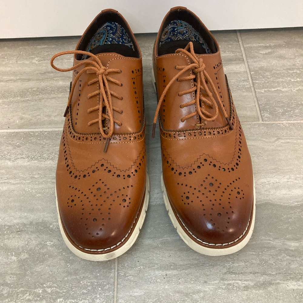 👞Bruno Marc’s Oxford Shoes, Size 12, Brown/Cognac